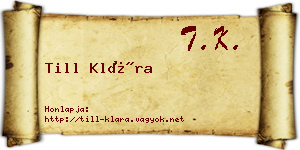 Till Klára névjegykártya