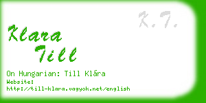 klara till business card
